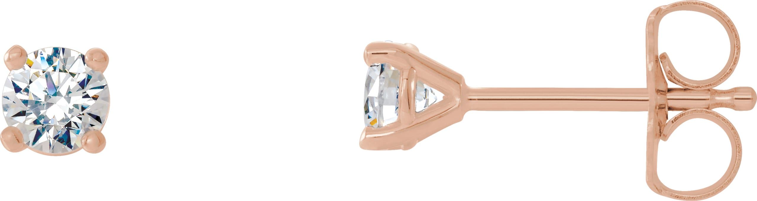 14K Rose 1 1/2 CTW Lab-Grown Diamond 4-Prong Stud Earrings