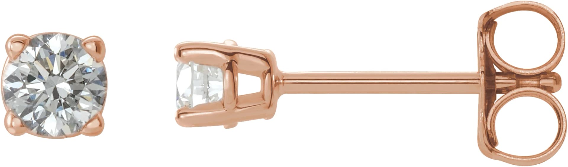 Round 4-Prong Lightweight Stud Earrings