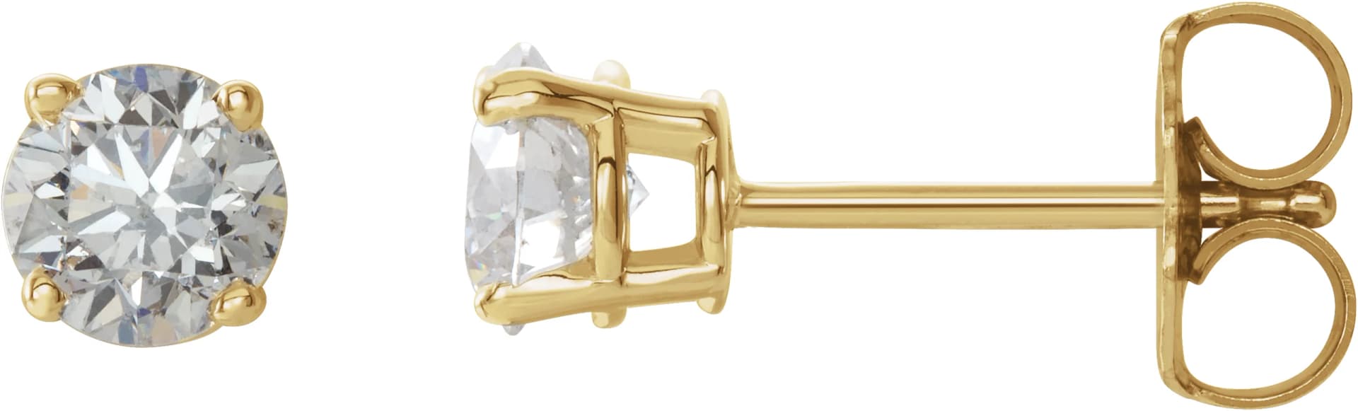 Round 4-Prong Lightweight Stud Earrings