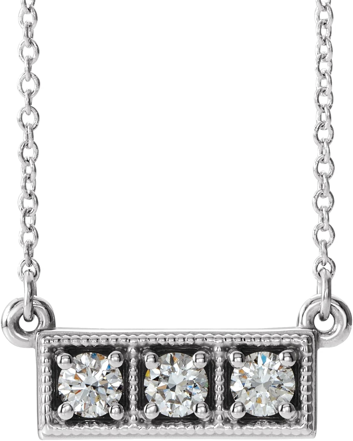Three-Stone Bar Necklace, view 2