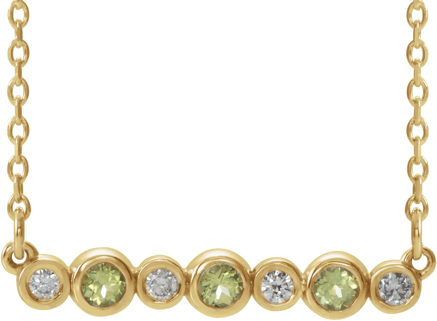Bezel-Set Bar Necklace