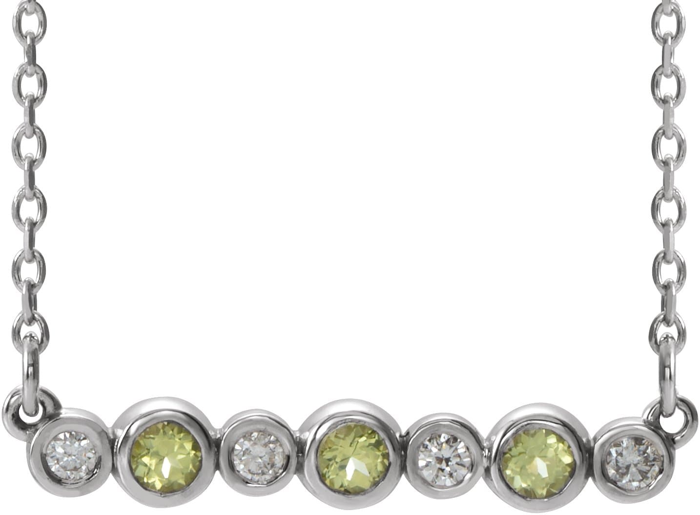 14K Rose Lab-Grown Alexandrite & .08 CTW Natural Diamond Bezel-Set 16-18 Necklace