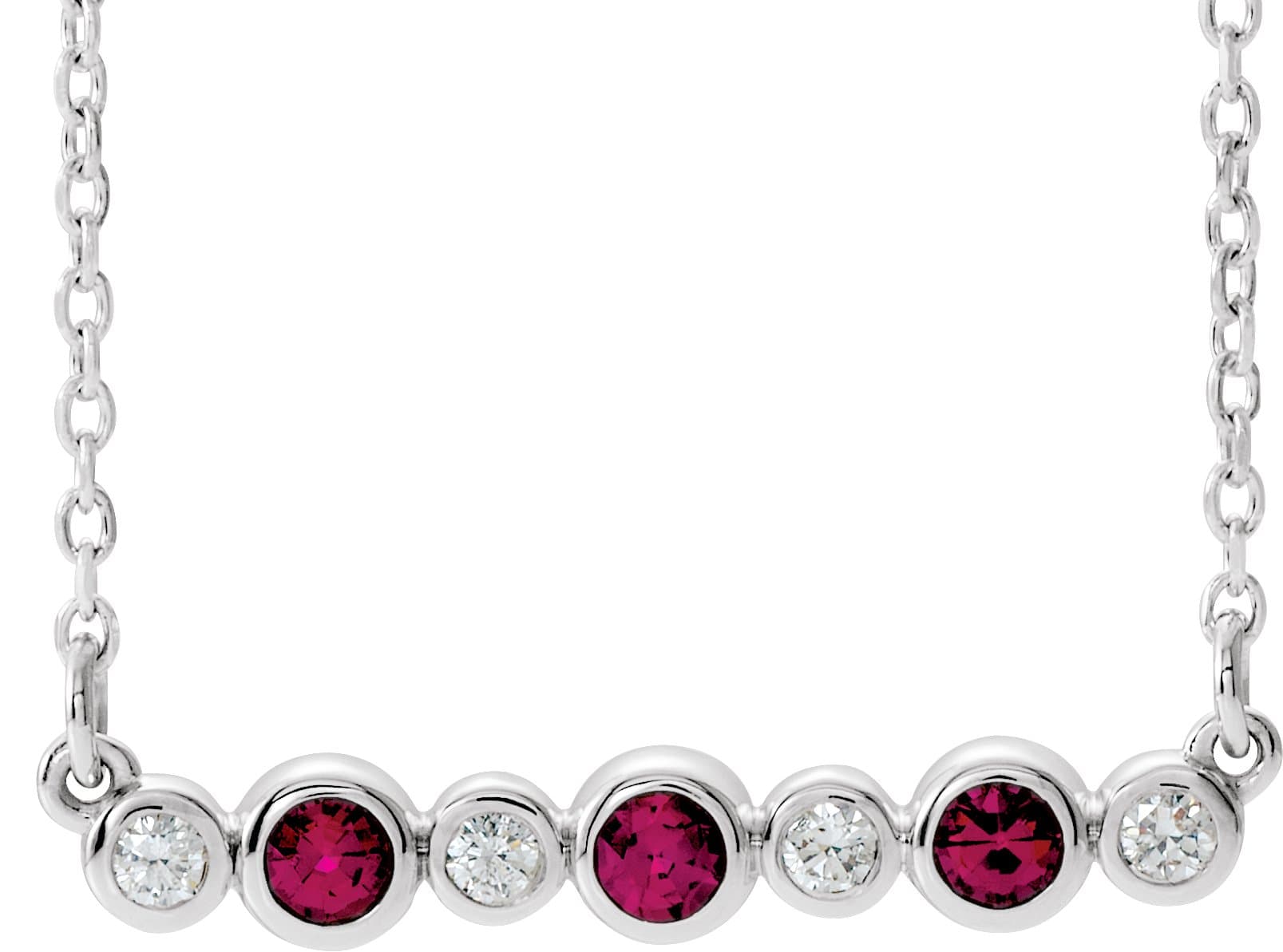 Bezel-Set Bar Necklace or Center view 1