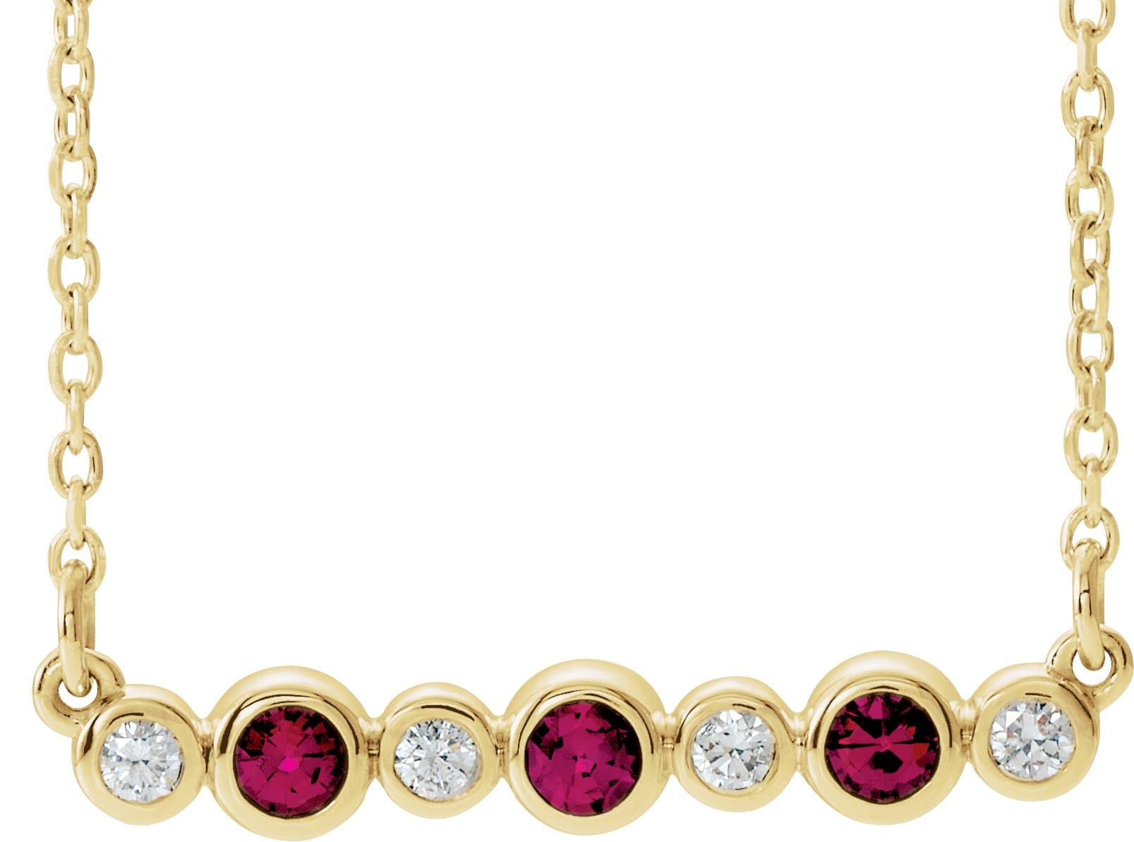 14K Rose Lab-Grown Alexandrite & .08 CTW Natural Diamond Bezel-Set 16-18 Necklace