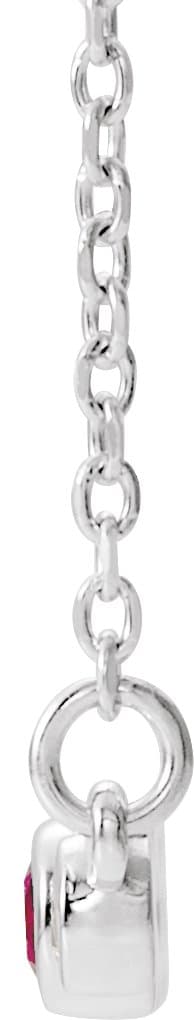 Bezel-Set Bar Necklace or Center view 2