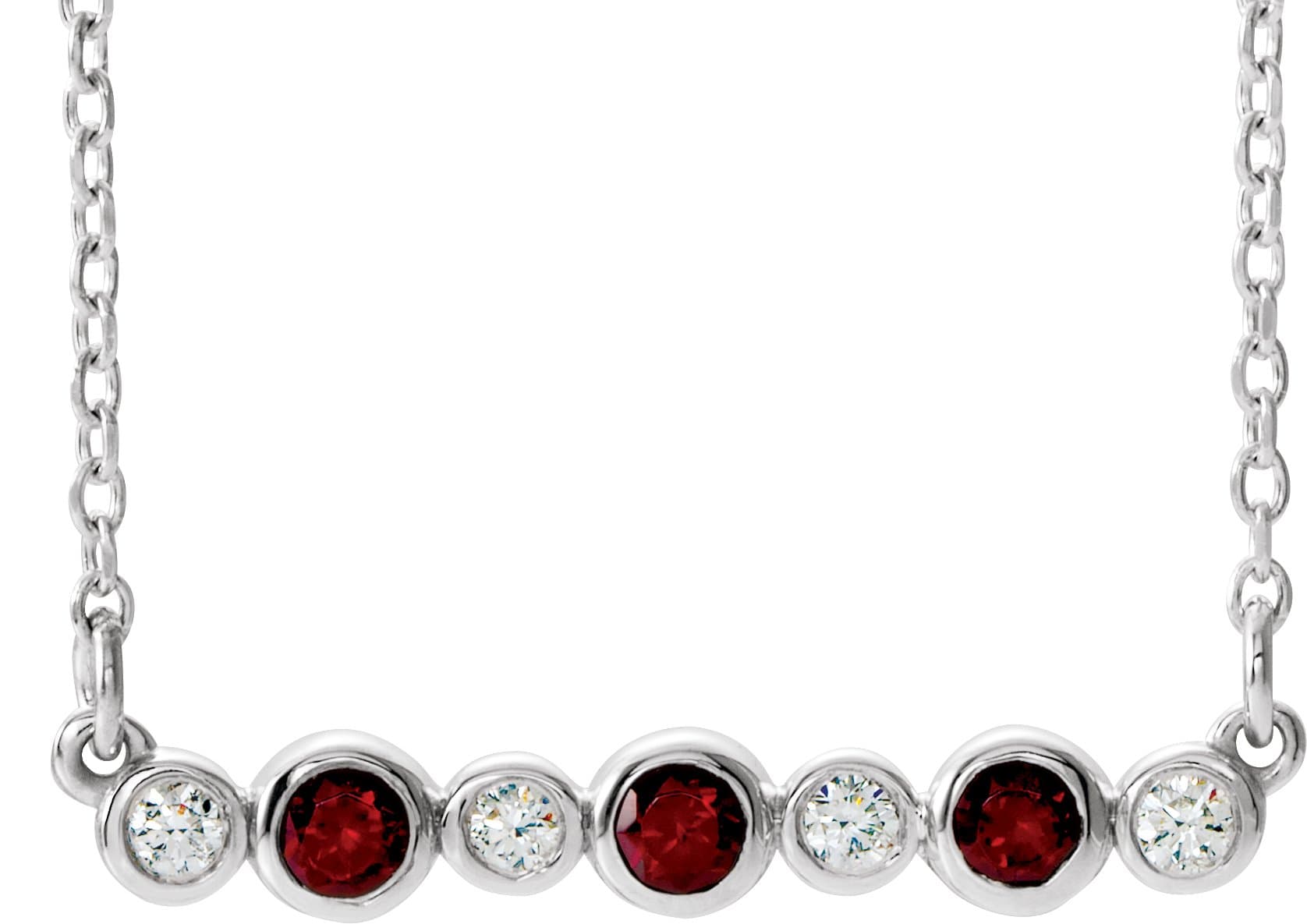 14K Rose Lab-Grown Alexandrite & .08 CTW Natural Diamond Bezel-Set 16-18 Necklace