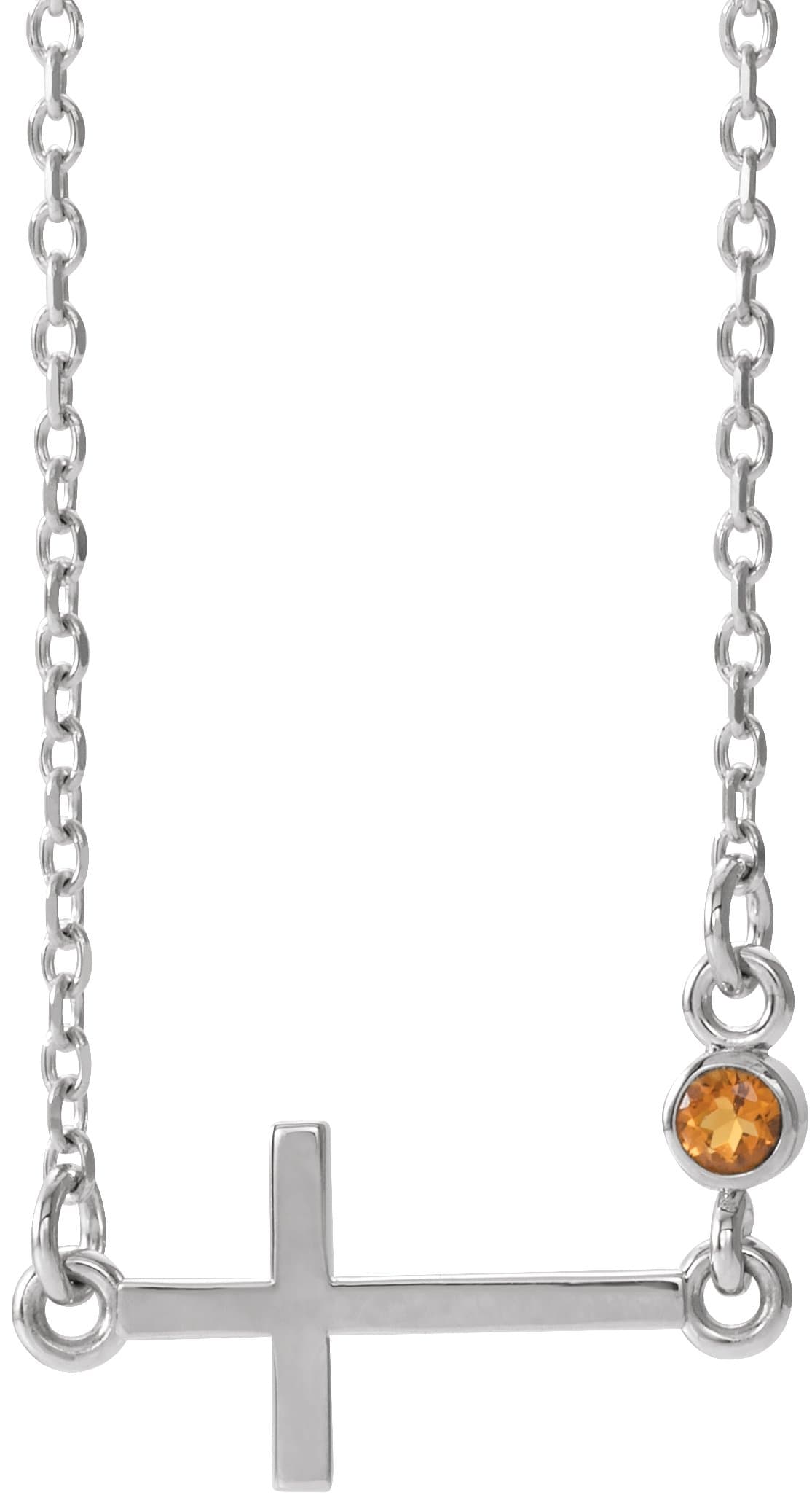 Accented Sideways Cross Necklace view 1