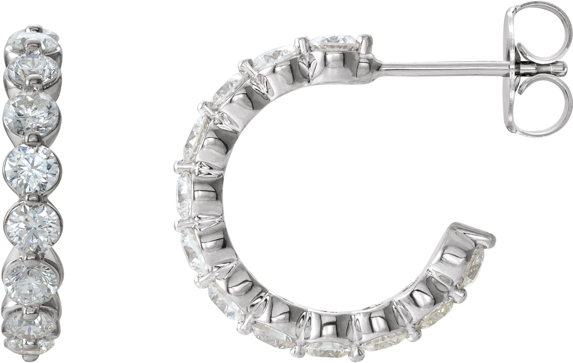14K Rose 1 3/8 CTW Lab-Grown Diamond 16.5 mm Hoop Earrings