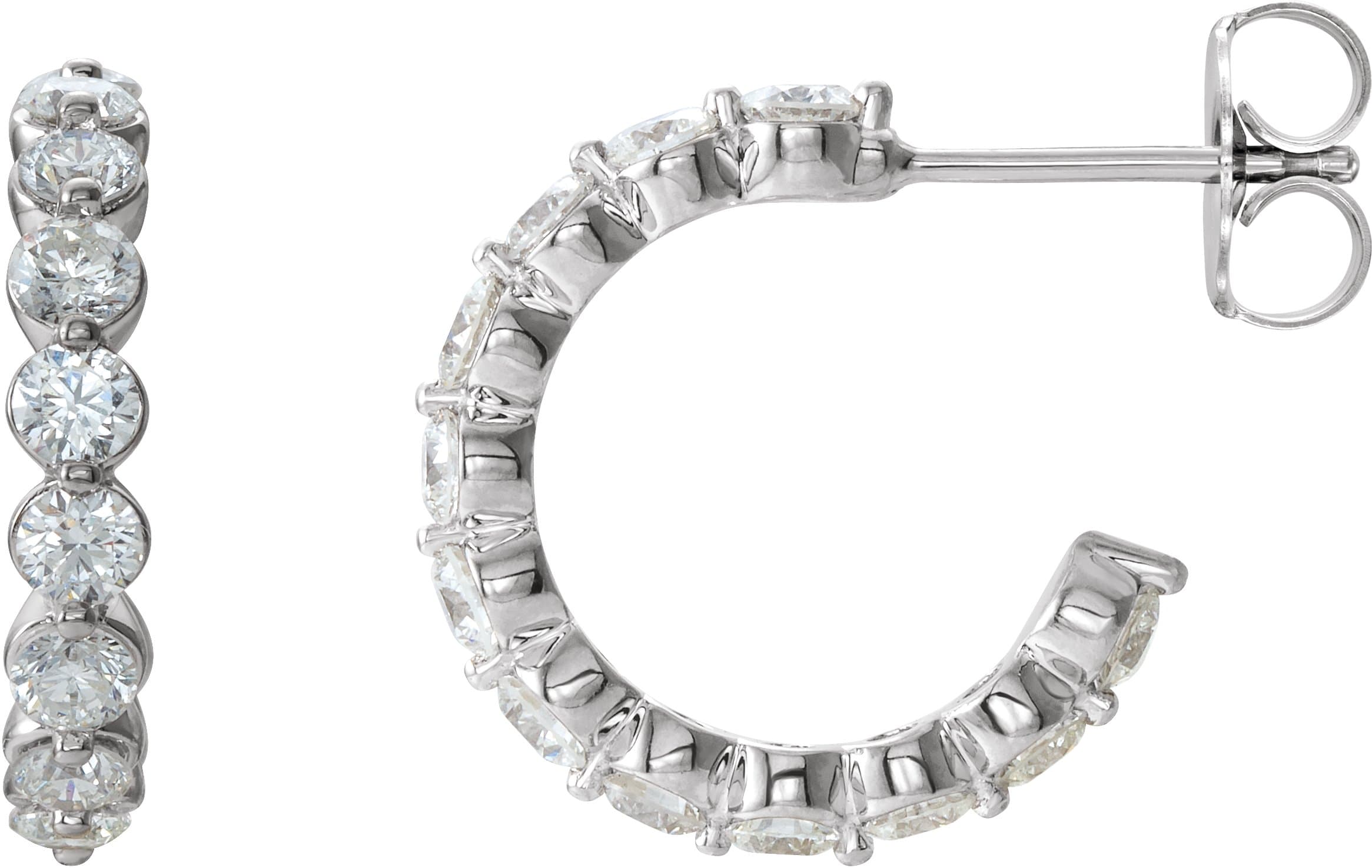 14K Rose 1 3/8 CTW Lab-Grown Diamond 16.5 mm Hoop Earrings