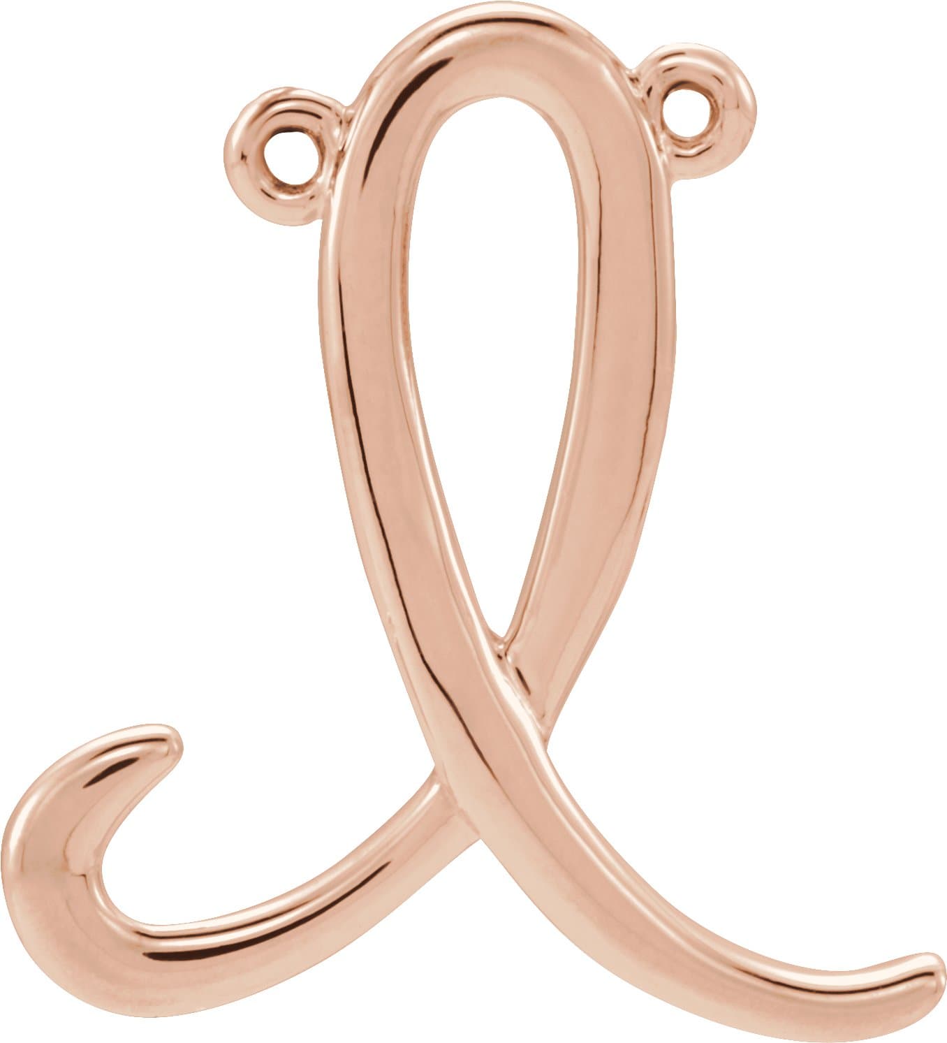 10K Rose Gold Script Initial A Necklace Center