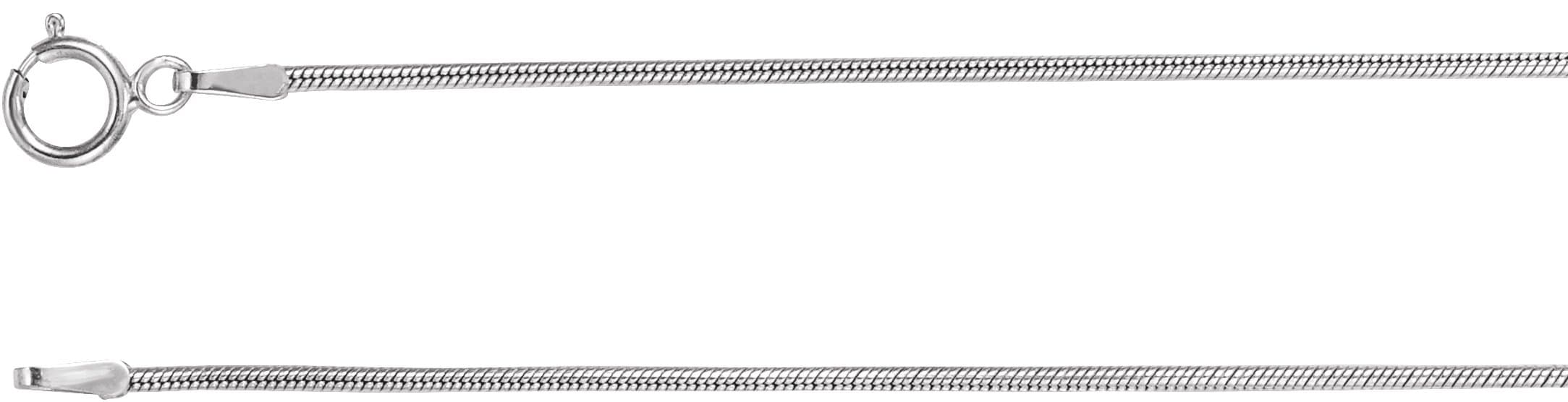 14K White 1 mm Snake 24 Chain