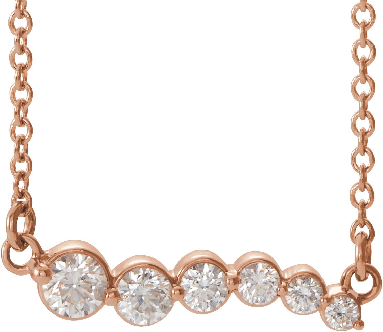 14K Rose 1/4 CTW Natural Diamond Graduated 18 Necklace