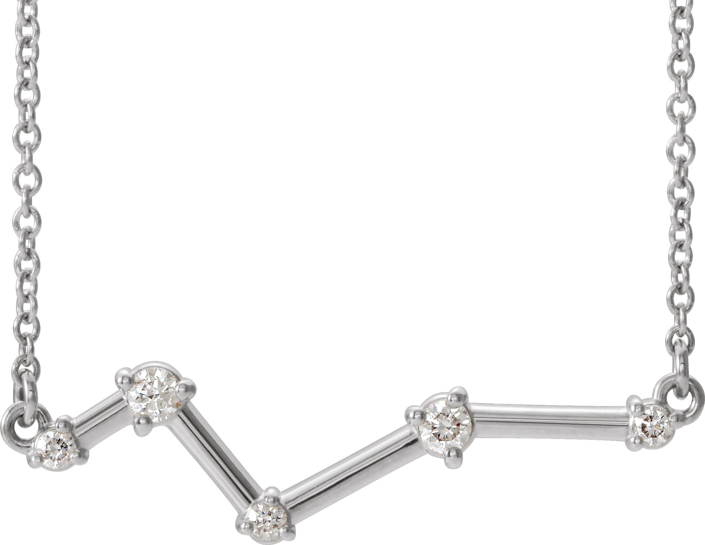 14K Rose 1/10 CTW Natural Diamond Constellation 16 Necklace