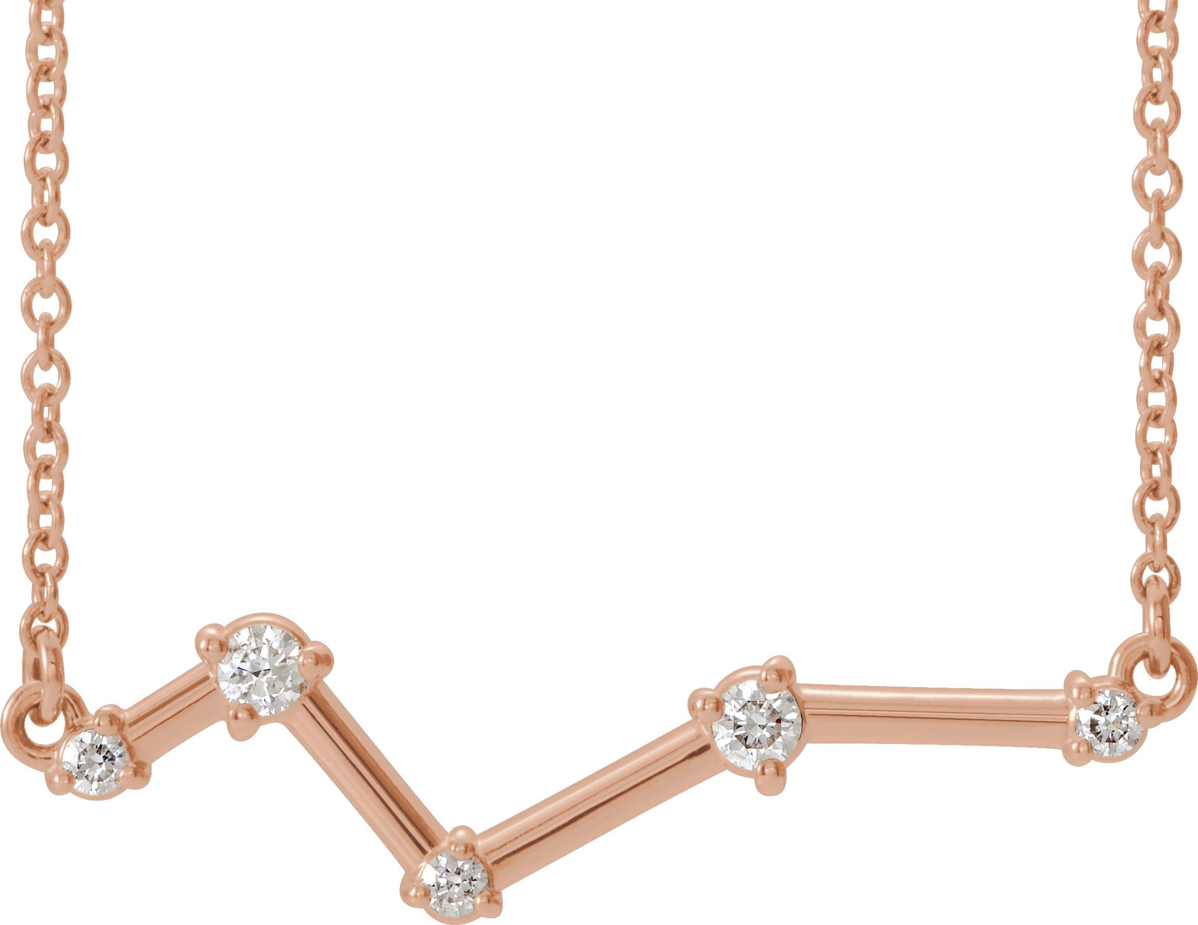 14K Rose 1/10 CTW Natural Diamond Constellation 16 Necklace
