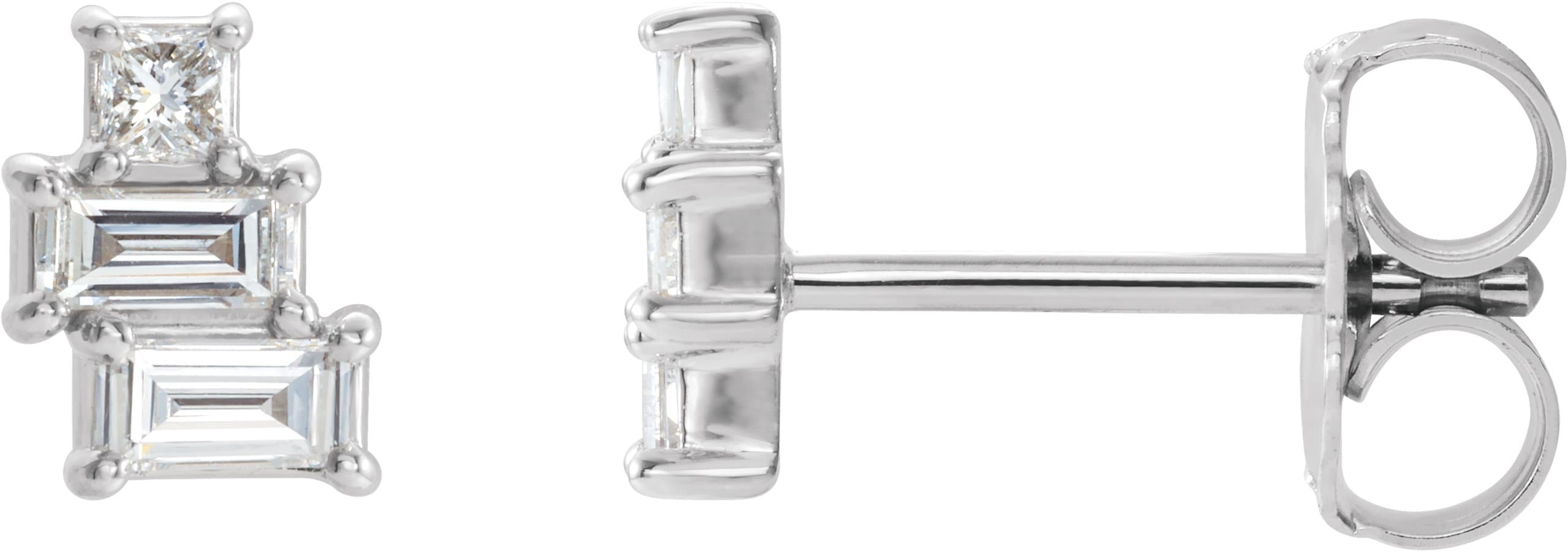 Platinum 1/4 CTW Natural Diamond Geometric Cluster Earrings