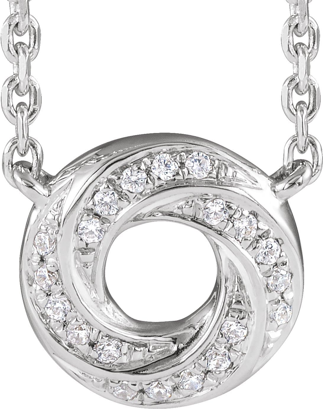 14K White .06 CTW Natural Diamond Geometric 18 Necklace