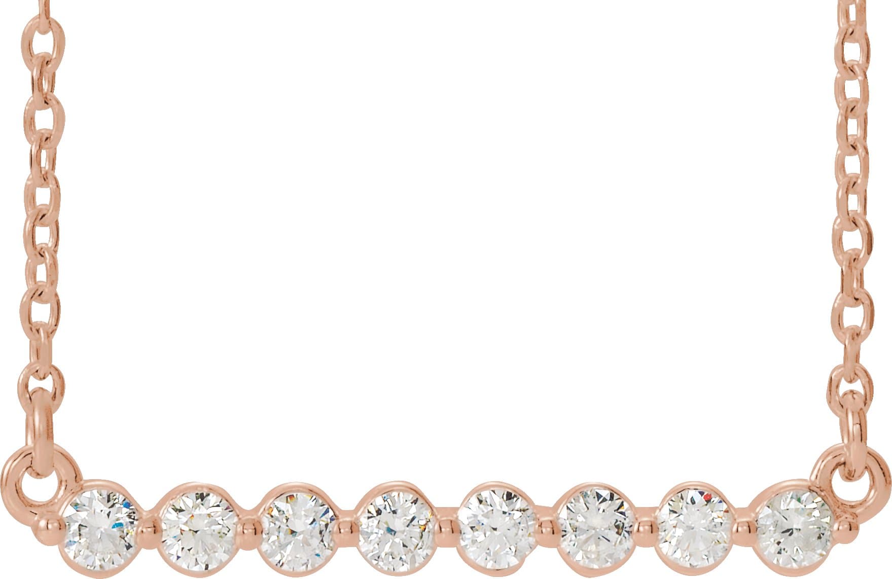 14K Rose 1/4 CTW Lab-Grown Diamond Bar 18 Necklace