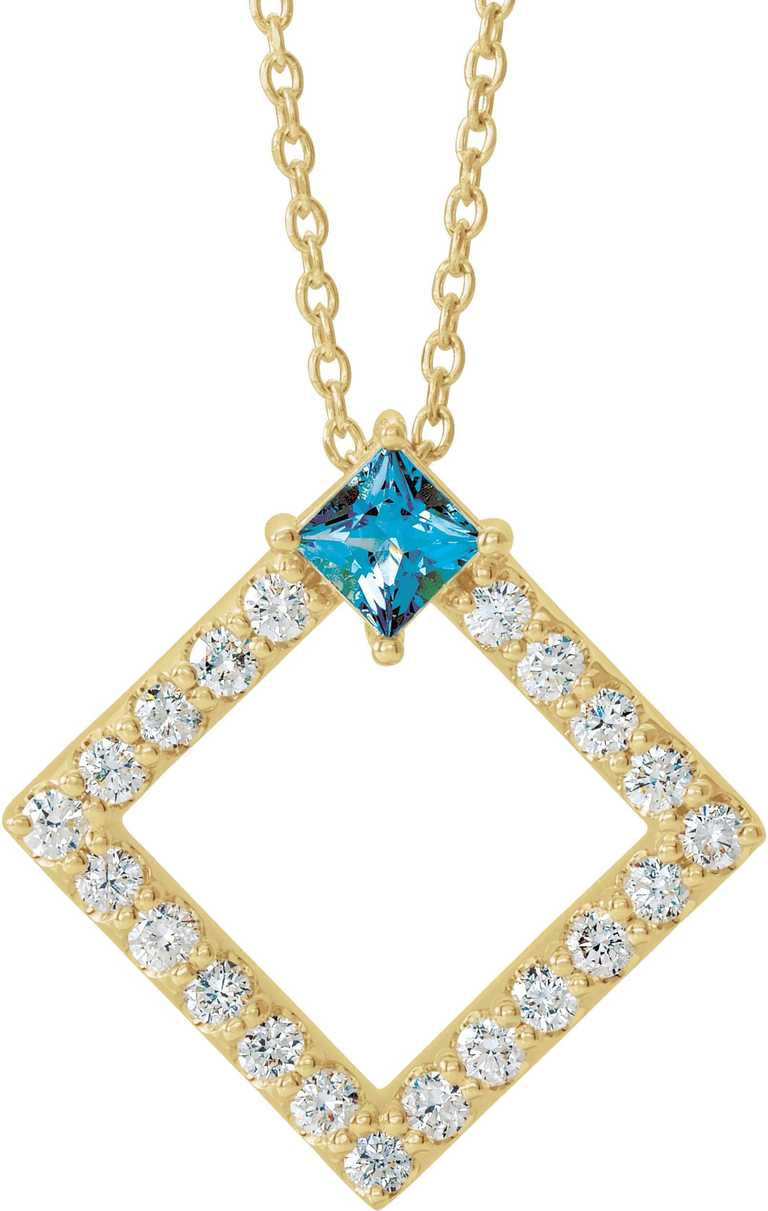 14K Rose Natural Emerald & 3/8 CTW Natural Diamond 16-18 Necklace