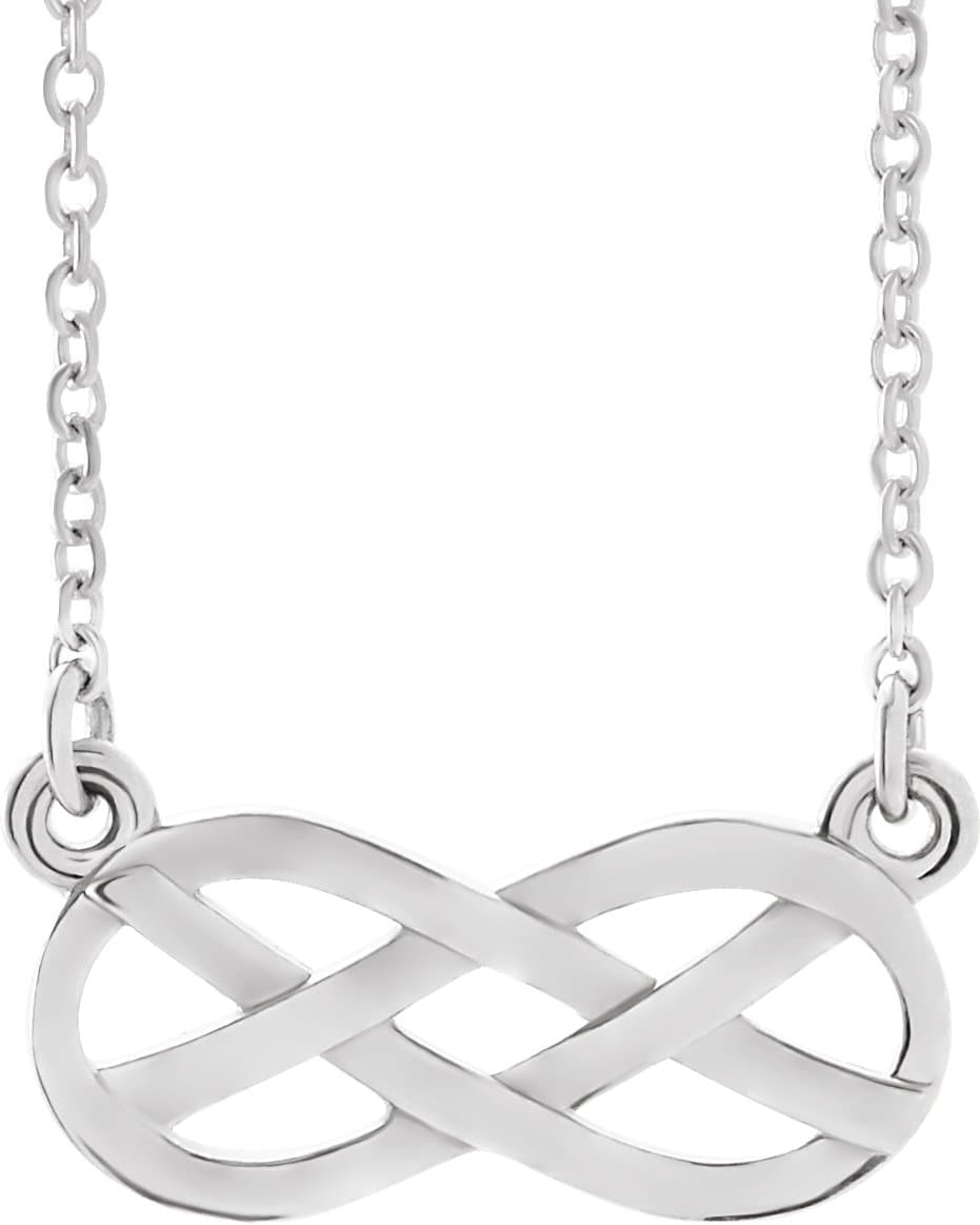 14K White Infinity-Inspired 18 Necklace