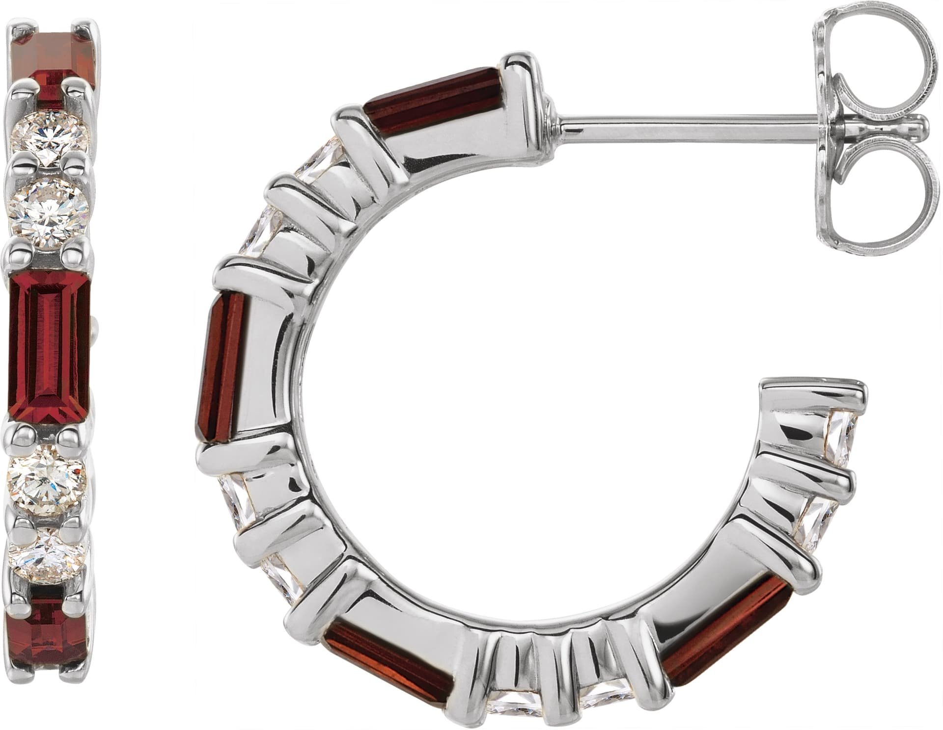 14K Rose Lab-Grown Alexandrite & 1/2 CTW Natural Diamond 17.2 mm Hoop Earrings