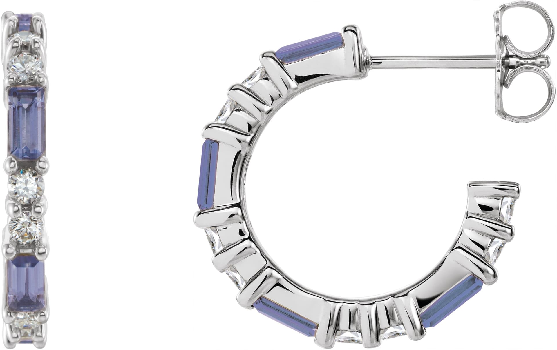 14K White Gold 1/5 CTW Natural Diamond 17.2 mm Hoop Earrings