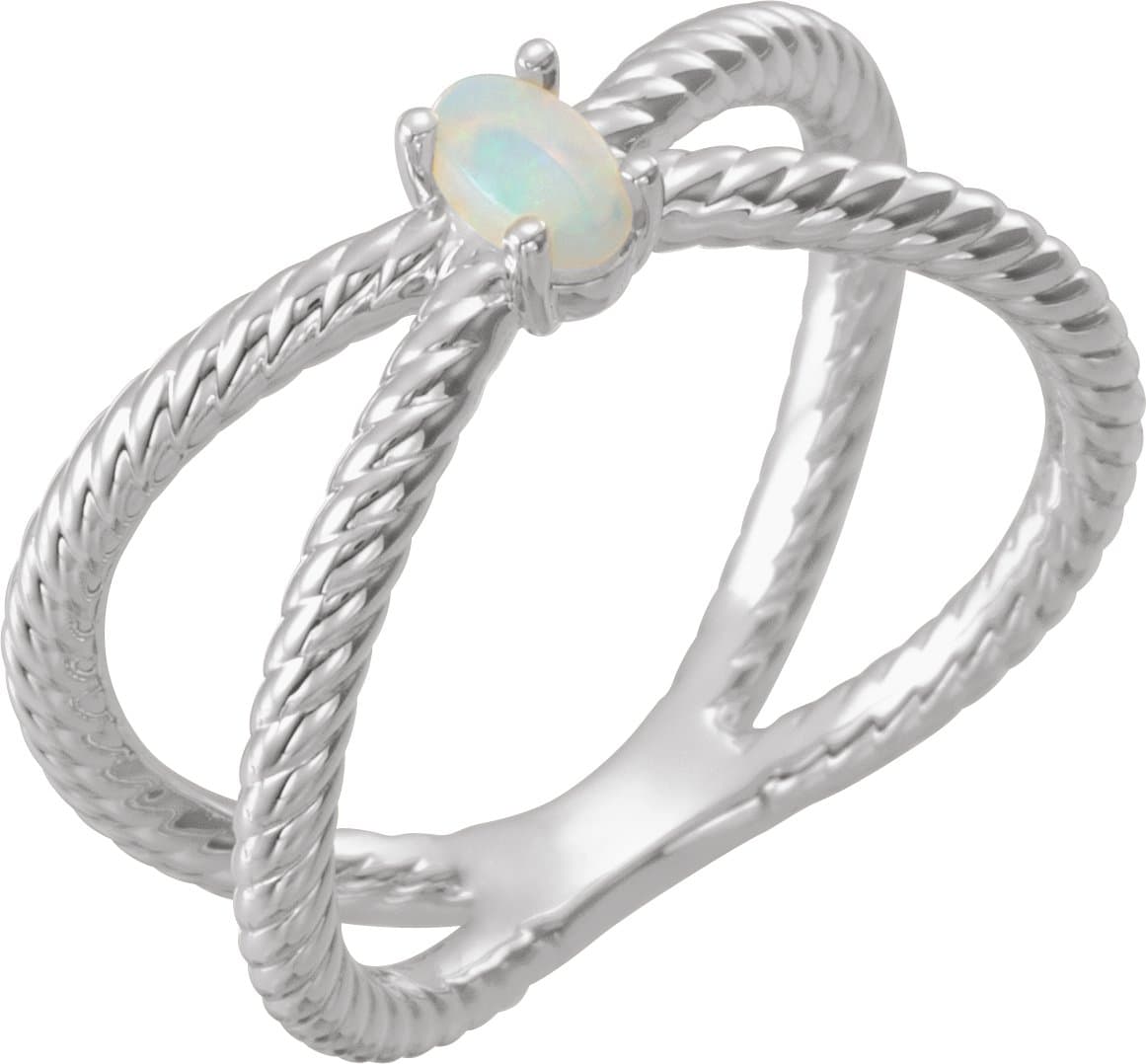 Criss-Cross Cabochon Ring view 1