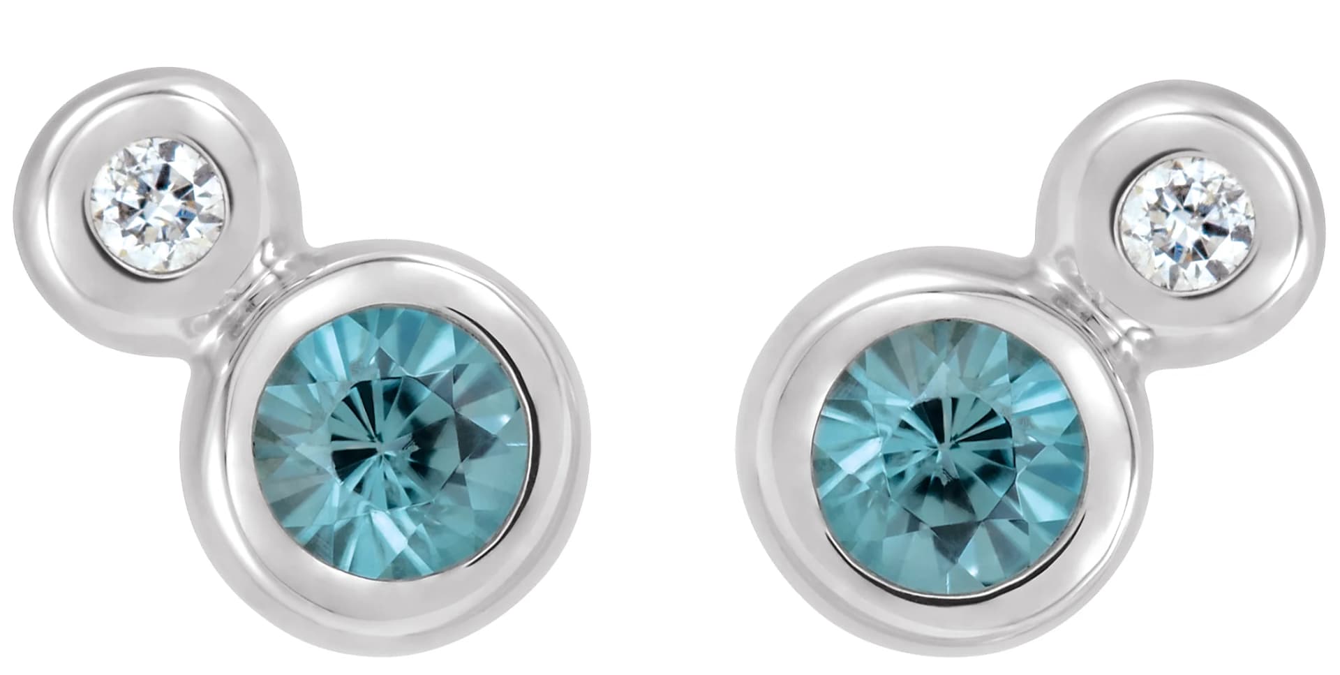 Accented Bezel-Set Earrings, view 3