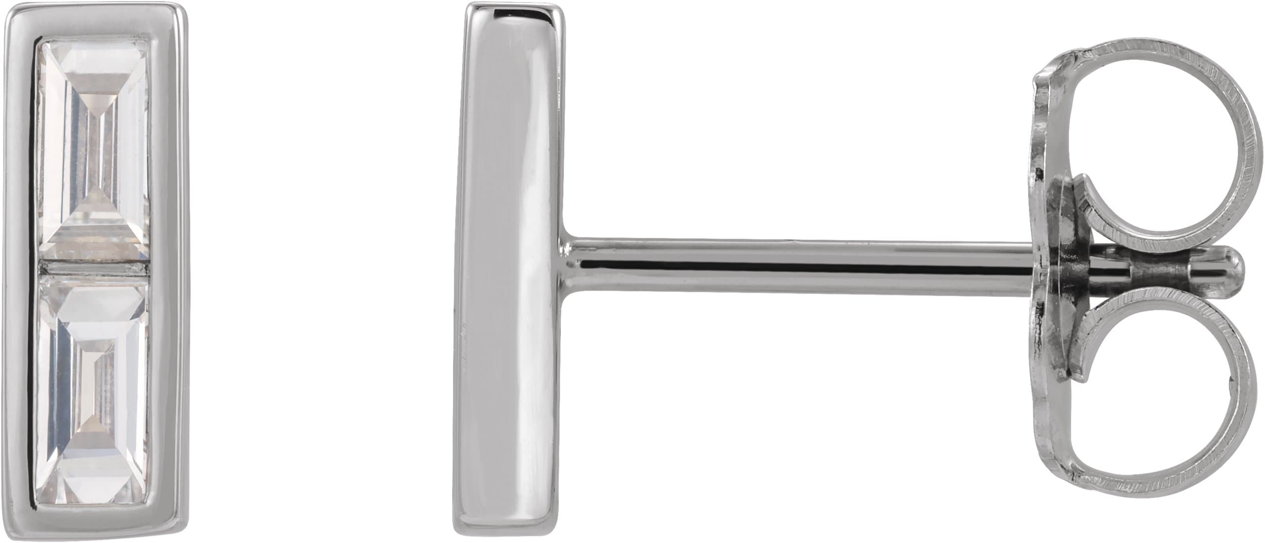 14K Rose 1/4 CTW Natural Diamond Bar Earrings