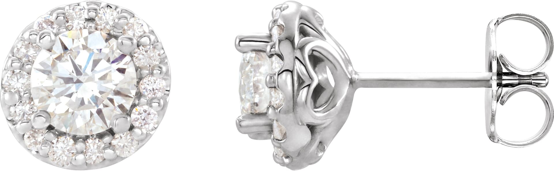 Sterling Silver 5/8 CTW Diamond Earrings    
