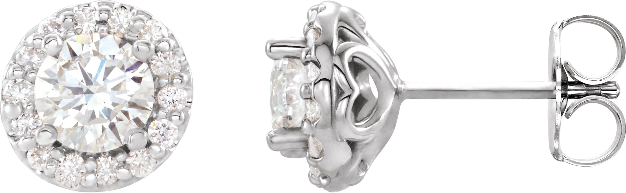 Sterling Silver 5/8 CTW Diamond Earrings    