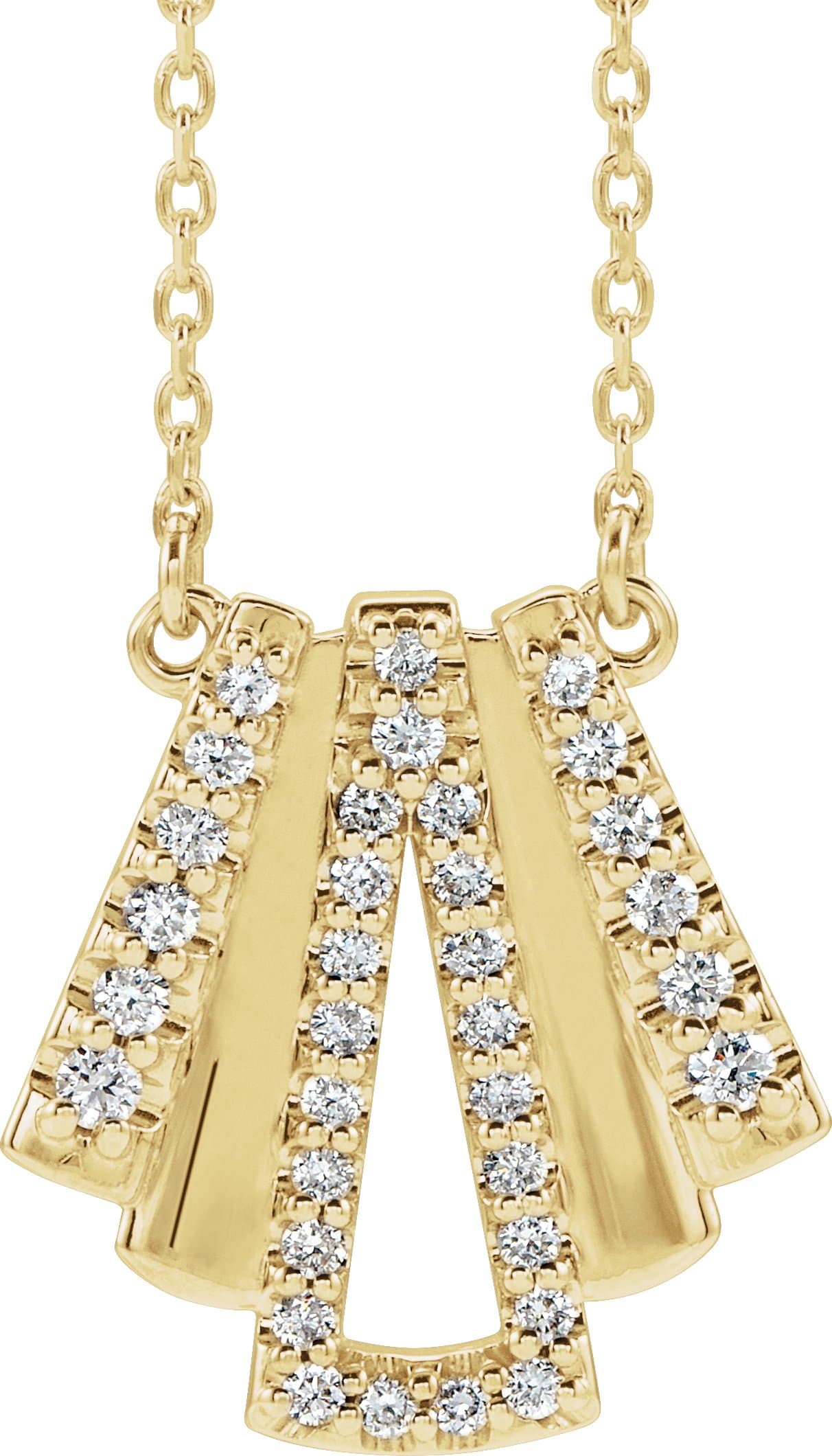 14K Rose 1/4 CTW Natural Diamond Art Deco 16 Necklace