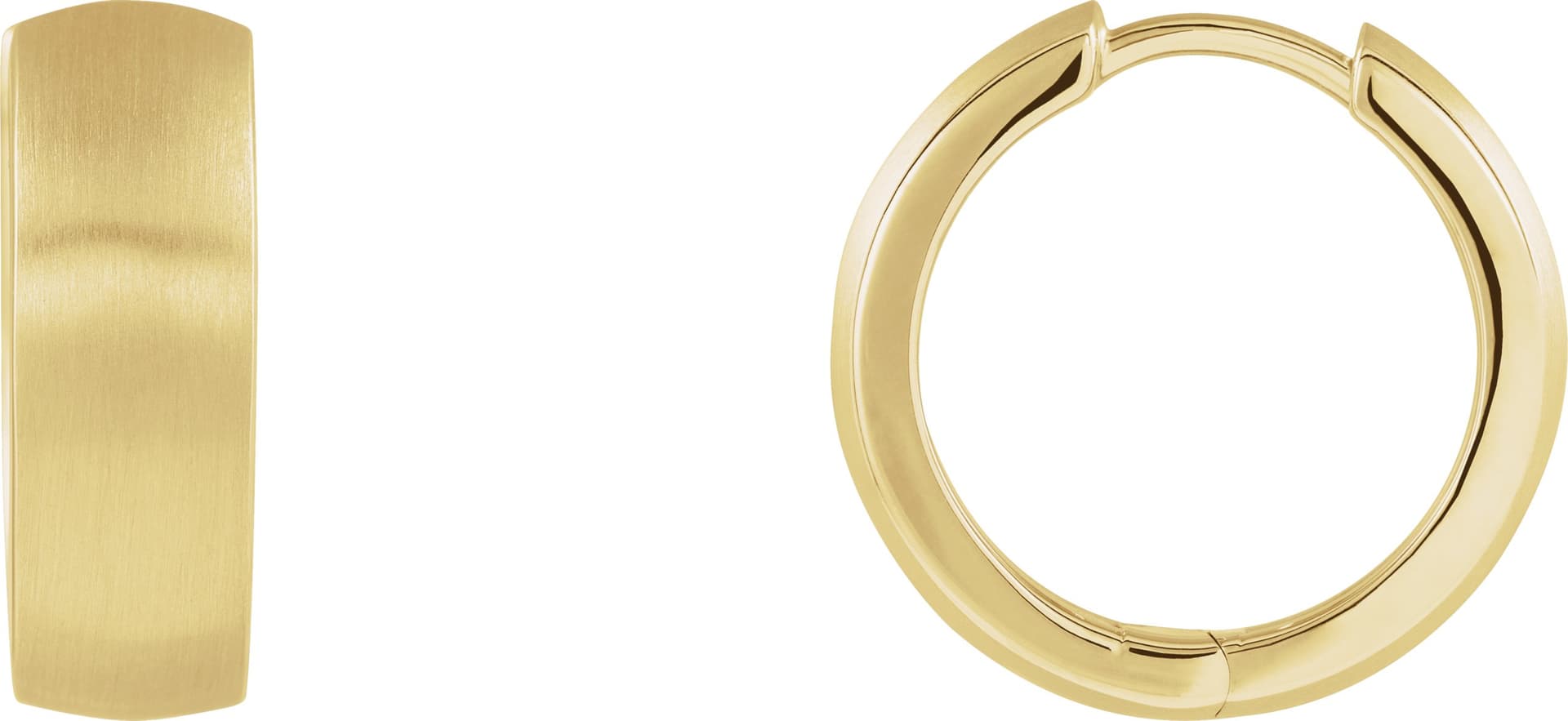 14K White 17.5 mm Hinged Hoop Earrings