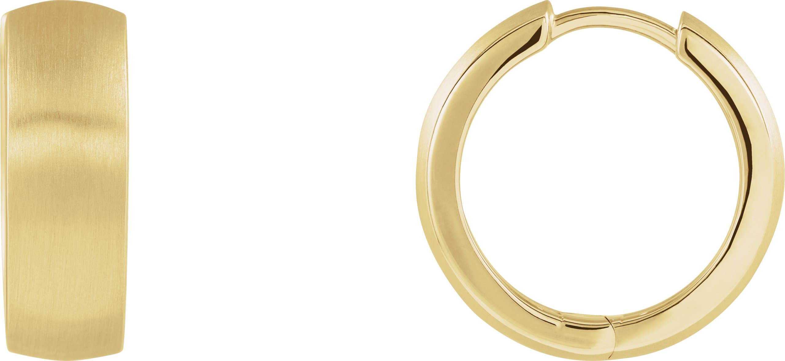 14K White 17.5 mm Hinged Hoop Earrings