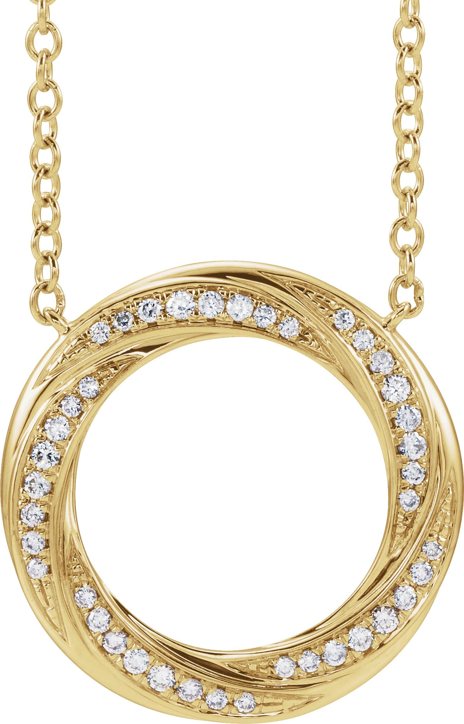 14K Rose 1/5 CTW Natural Diamond Circle 16-18 Necklace