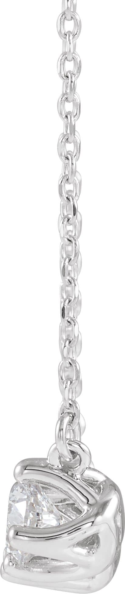 Three-Stone Curved Bar Necklace or Center view 2