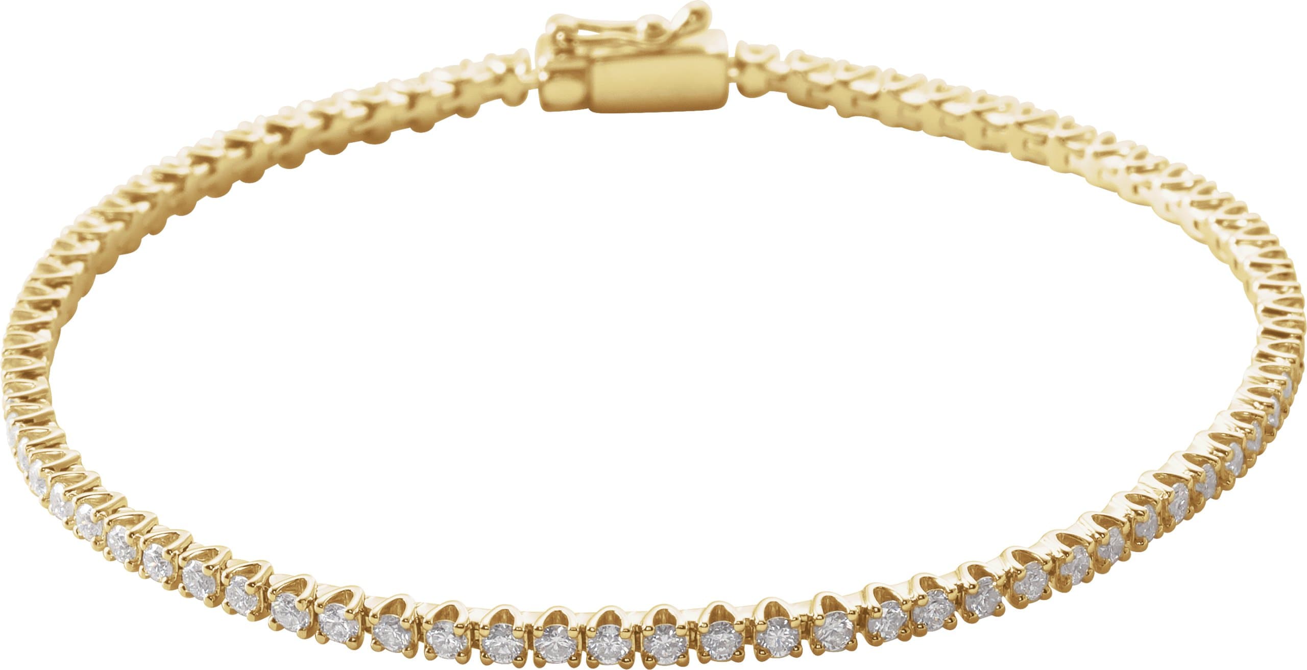 14K White 2 CTW Natural Diamond Line 7" Bracelet