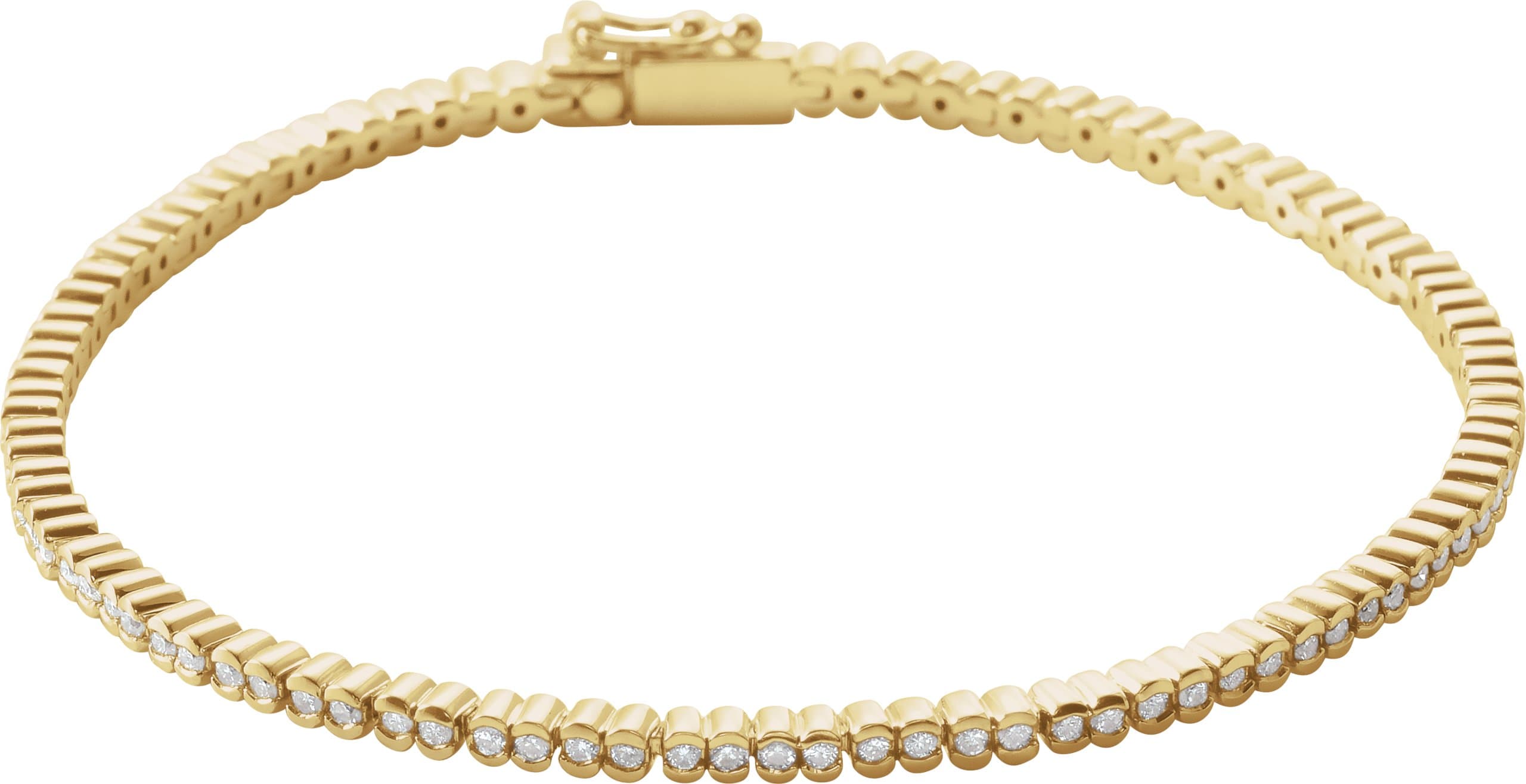 14K White 1 CTW Natural Diamond Line 7" Bracelet