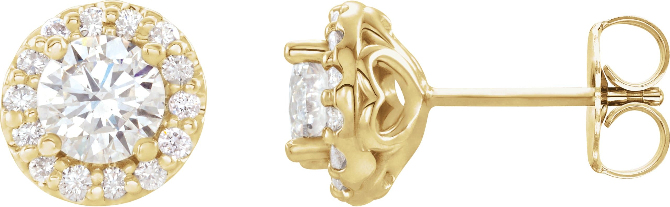 14K Yellow Gold 7/8 CTW Diamond Earrings
