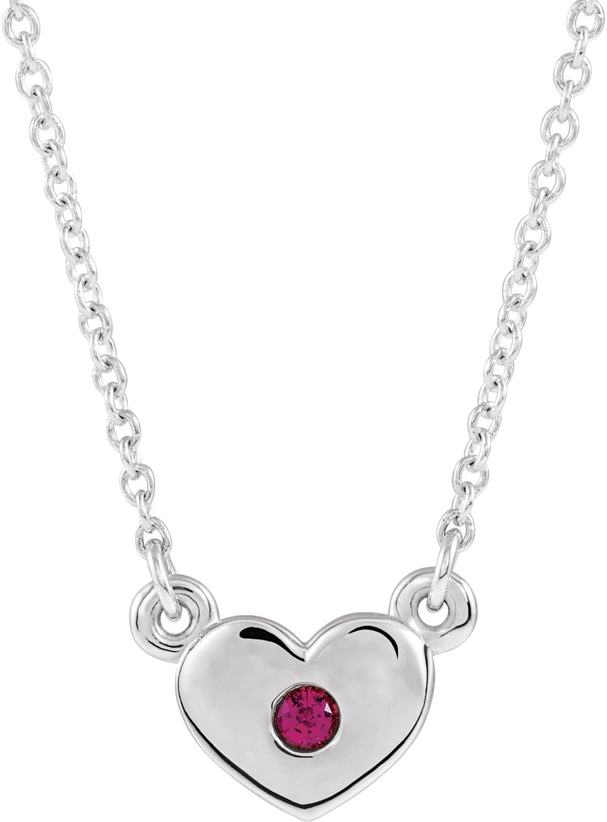 Sterling Silver .03 CTW Natural Diamond Heart 16" Necklace