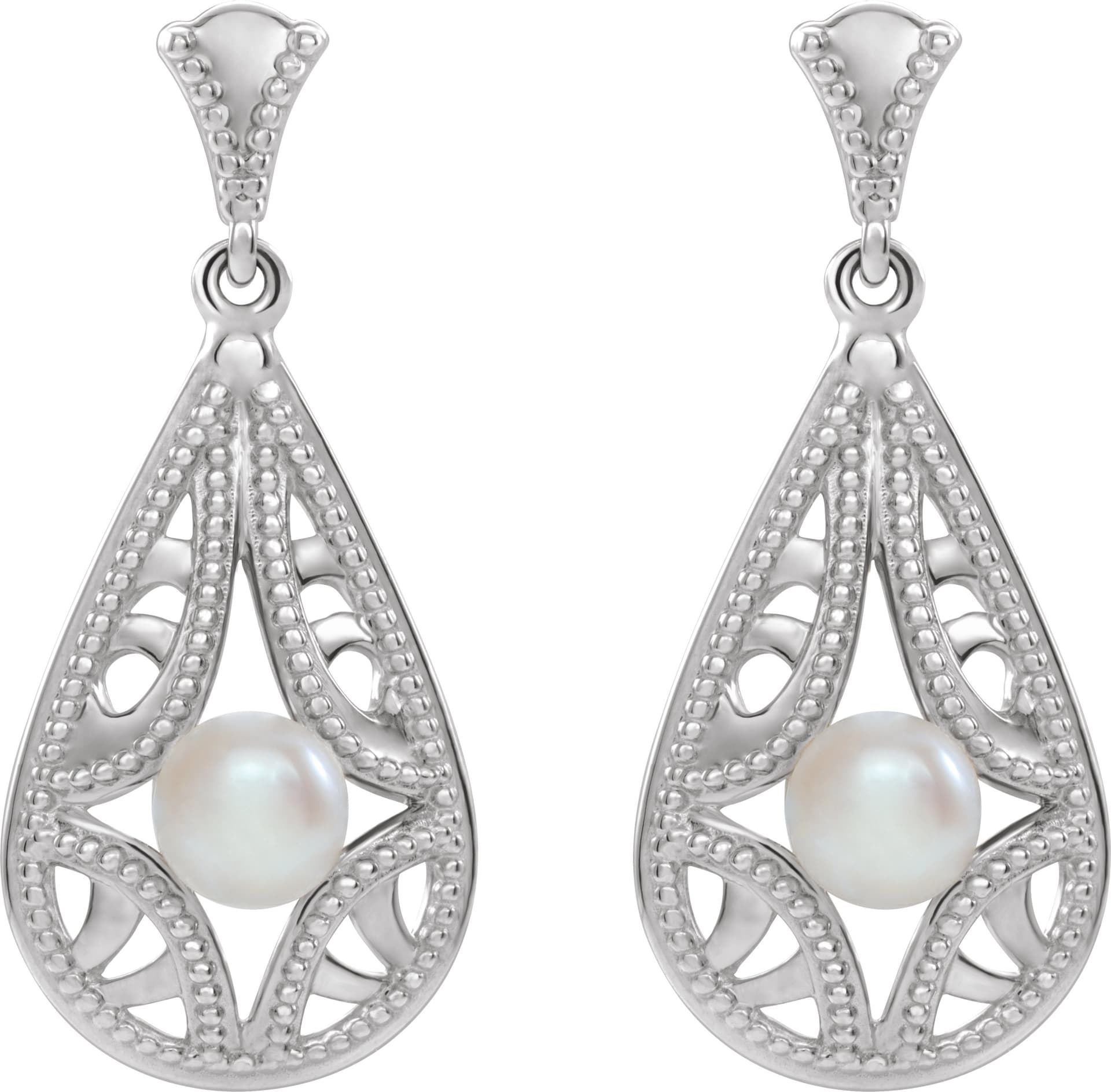 Vintage-Inspired Pearl Earrings view 2