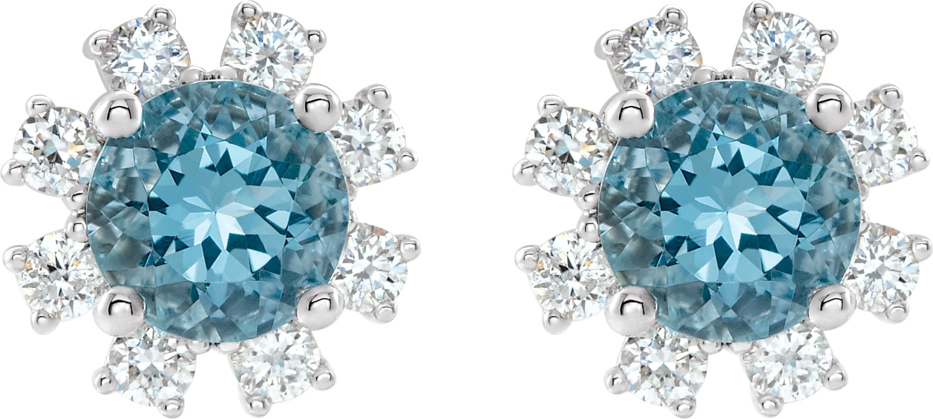 Round 4-Prong Halo-Style Earrings — view 3