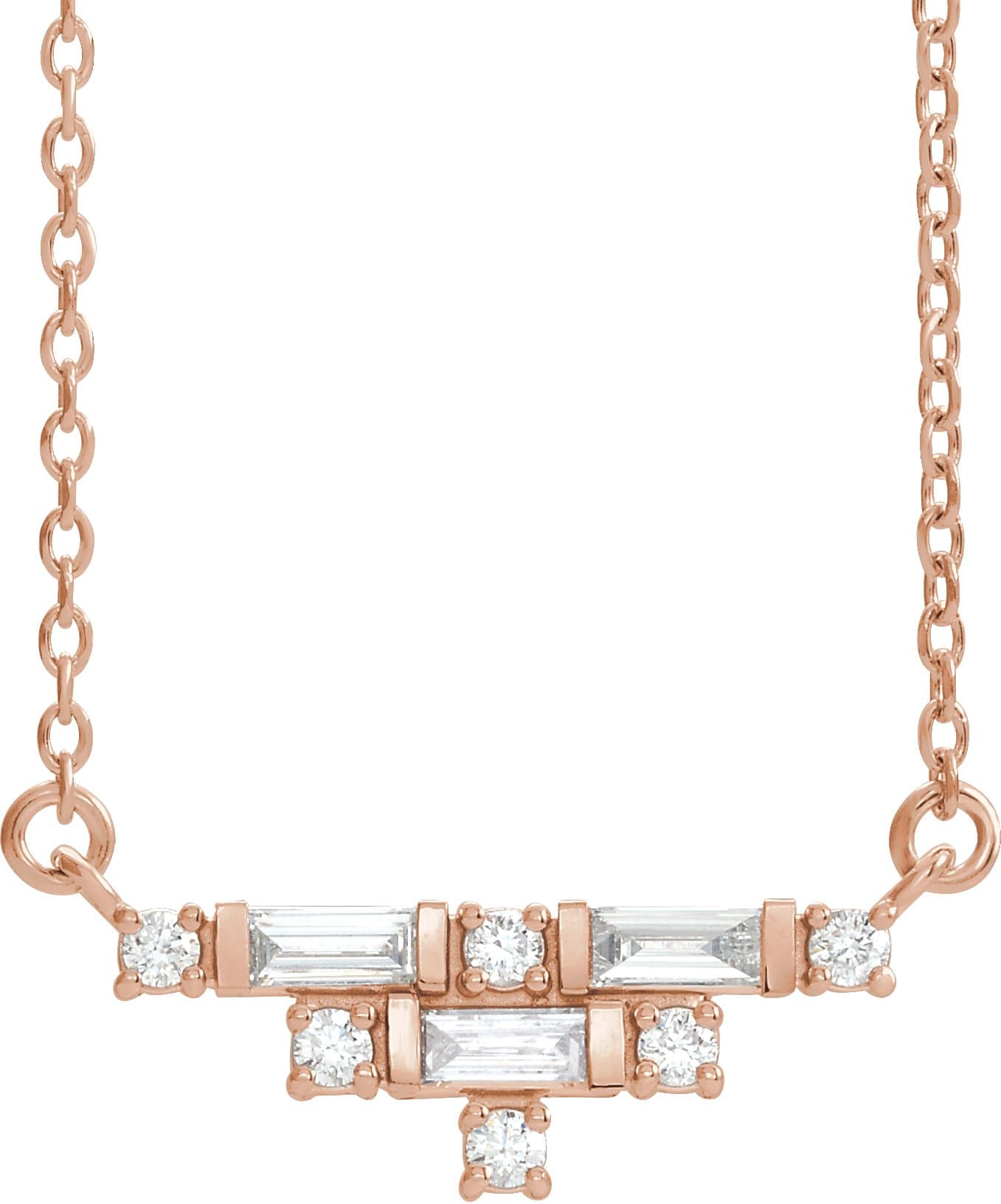 14K Rose 1/4 CTW Natural Diamond Art Deco 18 Necklace