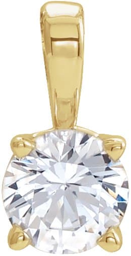 14K Yellow Gold 1/2 CT Natural Diamond Pendant
