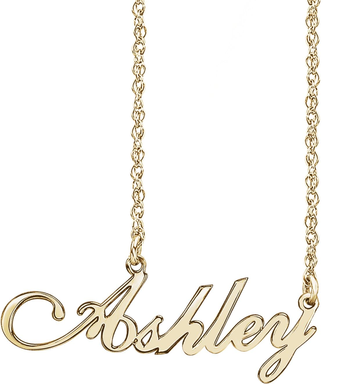 10K White Gold Script Single Name 16" Necklace