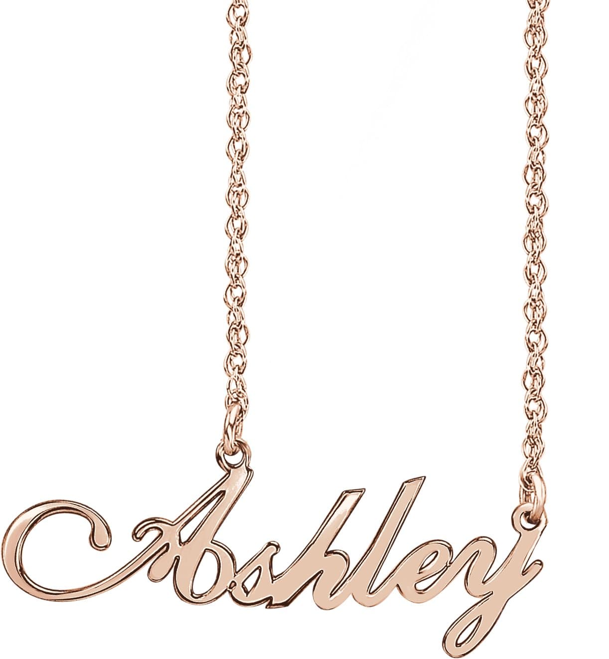 10K White Gold Script Single Name 16" Necklace