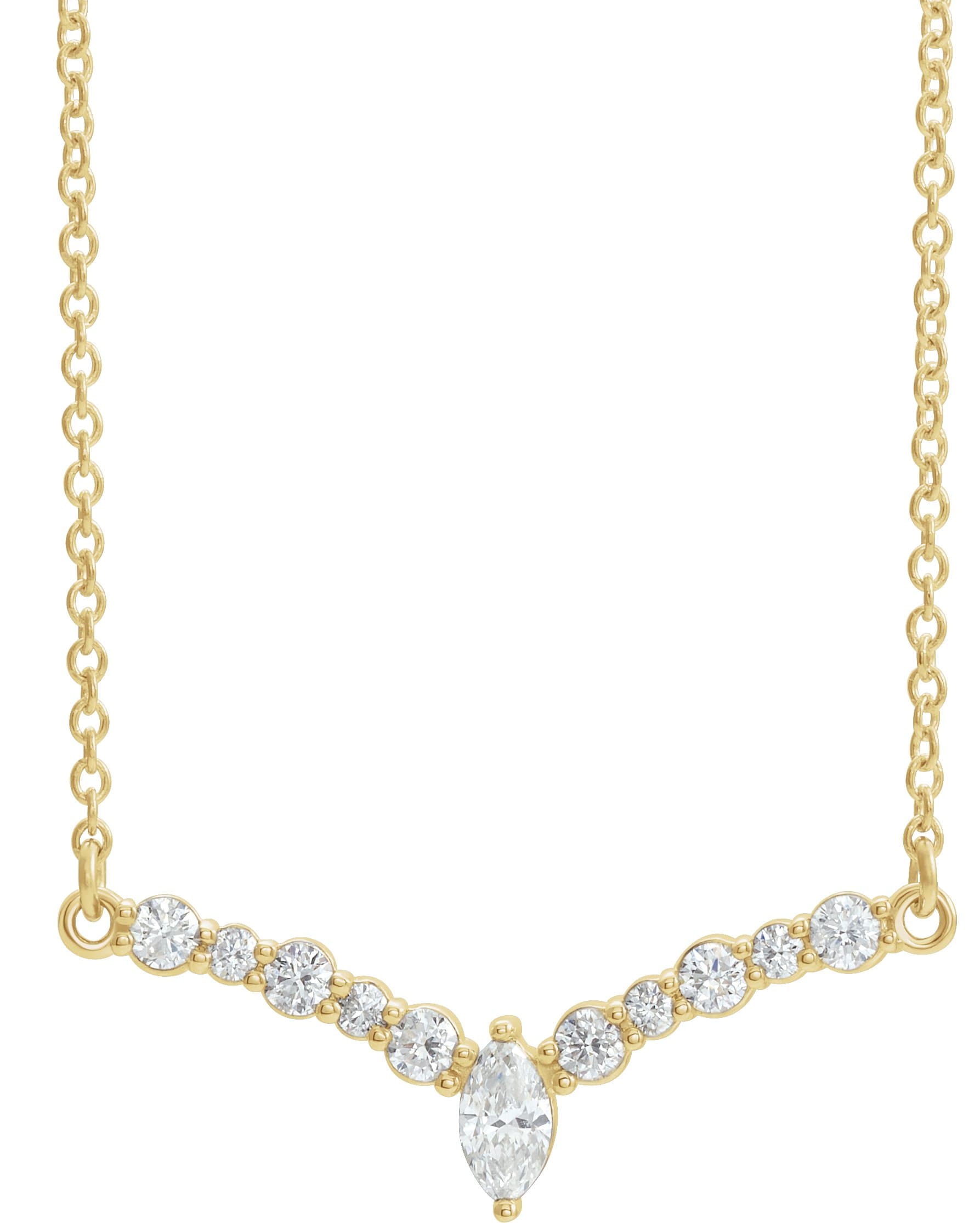 14K Rose 1/3 CTW Natural Diamond V 16 Necklace