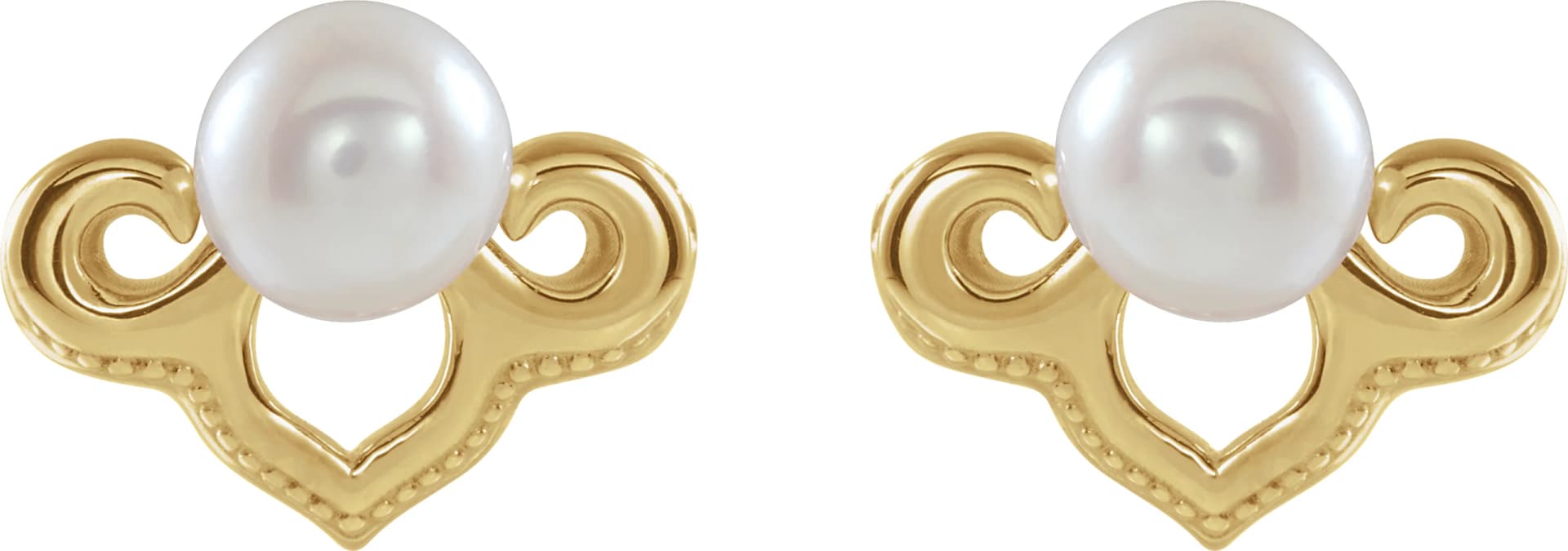 Vintage-Inspired Pearl Earrings, view 3