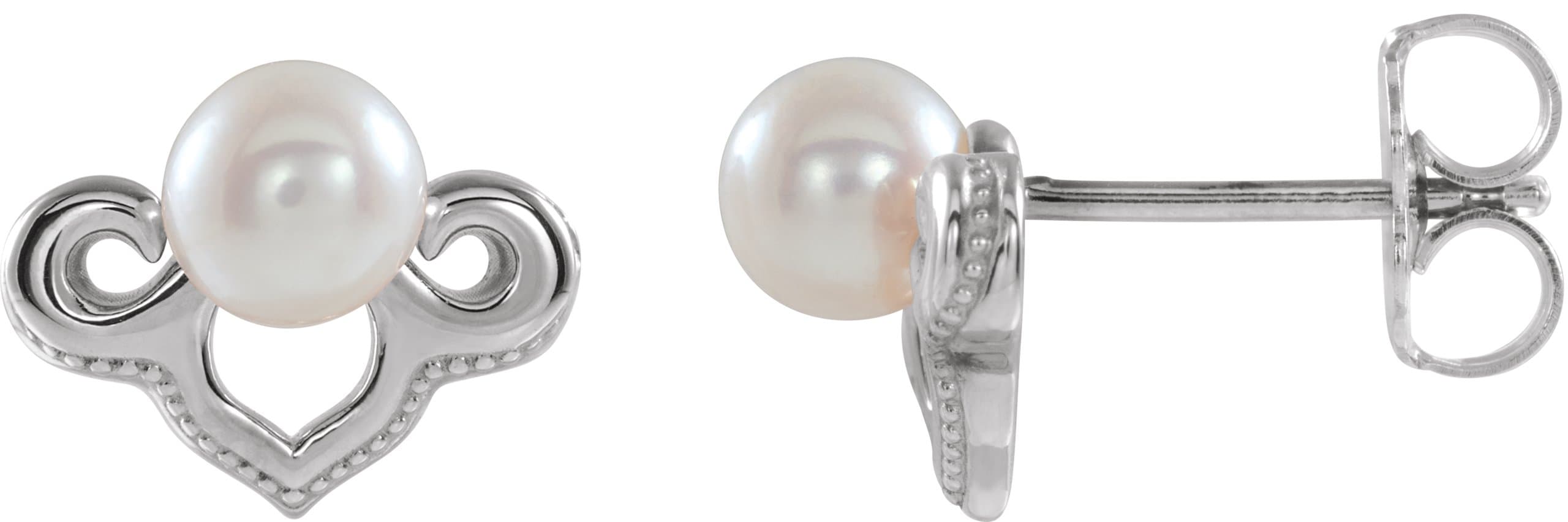 Vintage-Inspired Pearl Earrings view 1