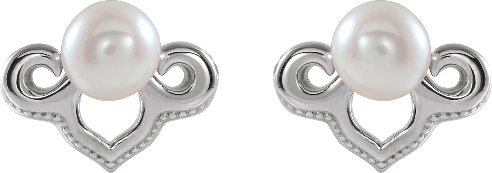 Vintage-Inspired Pearl Earrings view 2