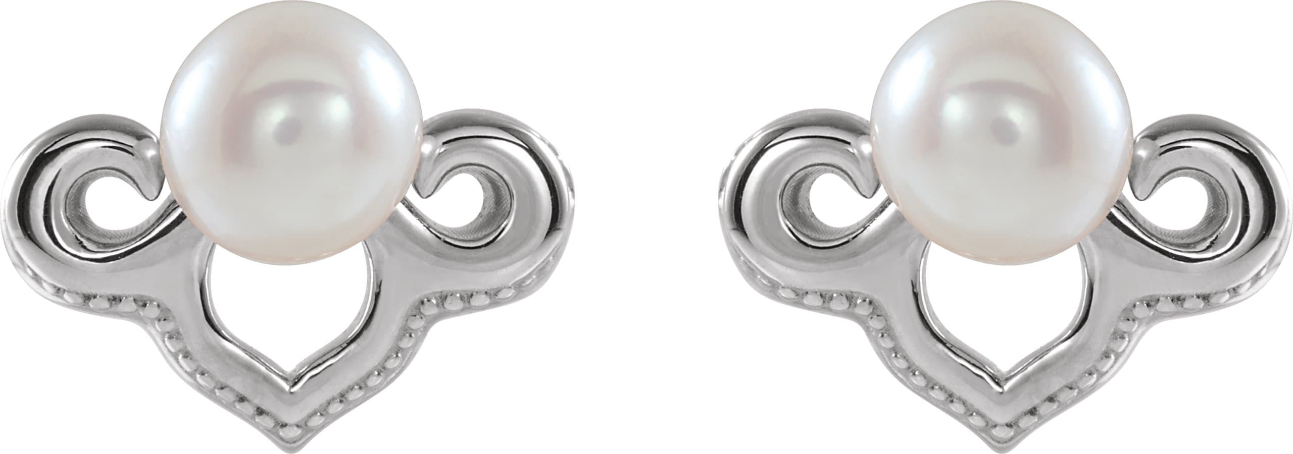 Vintage-Inspired Pearl Earrings view 2